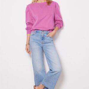 Evereve Ruth Structured Crewneck Sweatshirt Pink S